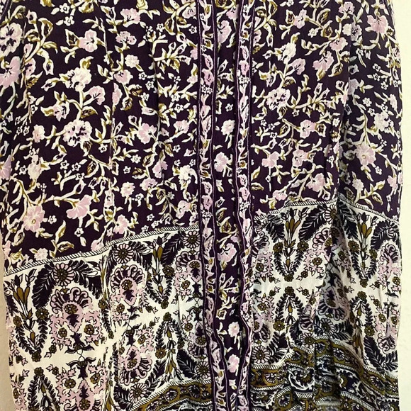 Rebecca Taylor tank blouse batik style print purples size 2 100% rayon EUC - Picture 3 of 8